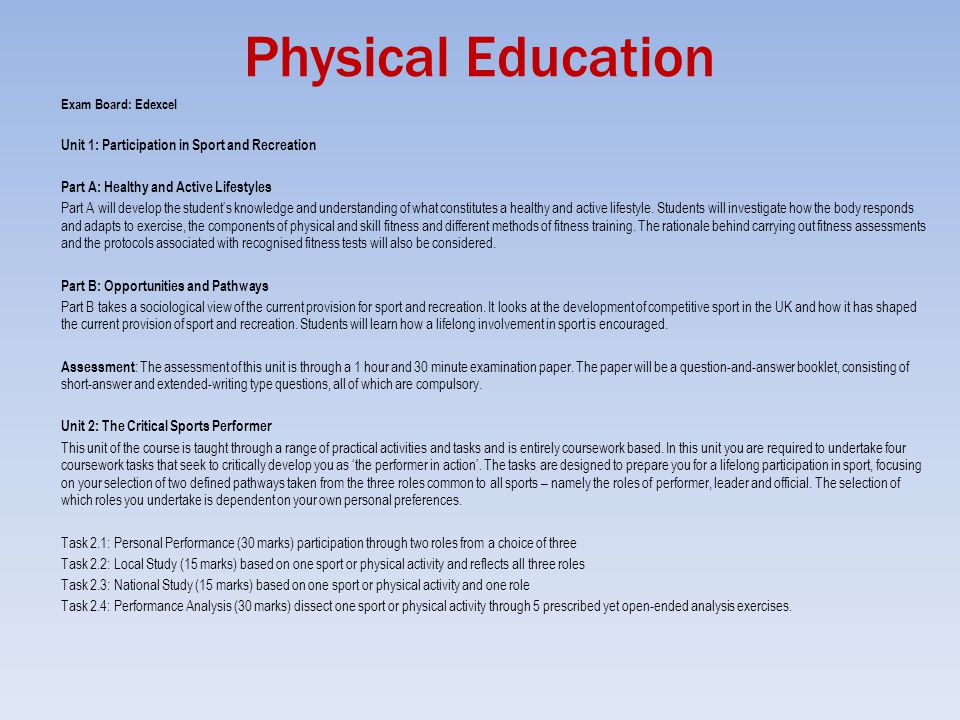 Physical Education Lessons